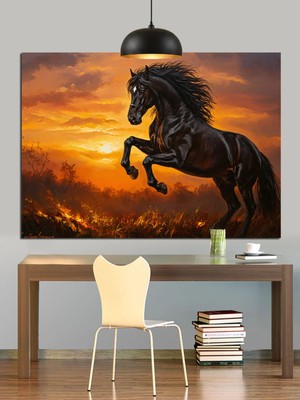 Kanvassepetinet Koşan Vahşi At Yüksek Kaliteli Yağlı Boya Dokulu Kanvas Canvas Tablo Kanvas Tablo Canvas Tablo Duva