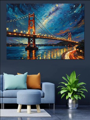 Kanvassepetinet Renkli Köprü Soyut Yüksek Kaliteli Yağlı Boya Dokulu Kanvas Canvas Tablo Kanvas Tablo Canvas Tablo
