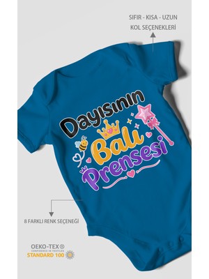 Morivo Kids Dayısının Ballı Prensesi Kısa Kollu Bebek Body %100 Pamuk