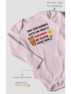 Morivo Kids Anneye ve Anneanneye Özel Uzun Kollu Bebek Body %100 Pamuk