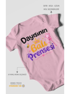 Morivo Kids Dayısının Ballı Prensesi Kısa Kollu Bebek Body %100 Pamuk