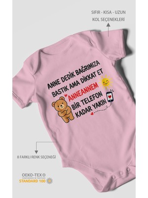 Morivo Kids Anneye ve Anneanneye Özel Kısa Kollu Bebek Body %100 Pamuk