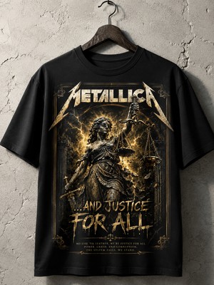 Carismatisort Metallica And Justice For All Bay Bayan Erkek Kadın Tişört Tshirt