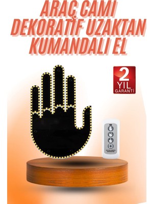 Uravas Store Kumandalı El LED Araba Içi 4 Farklı Mod El Orta Parmak LED