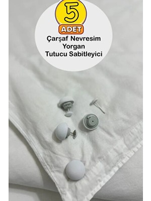 Nomikase Pratik Mantar Şekilli Yorgan Sabitleme Iğnesi, Düğmeli Klipsli