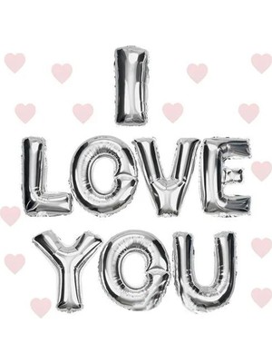 Uravas Store I Love You Folyo Bn Gümüş Renk 35 cm