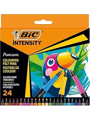 Uravas Store Bıc Intensity Birinci Sınıf Keçeli Kalem, Yetişkinler ve Çocuklar Için, 24 Renkte, Konforlu Kauçuk Sap ve Sağlam Uç