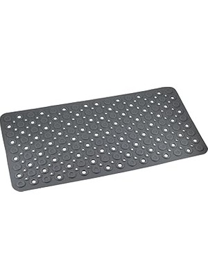 Uravas Store Premium Serisi Banyo - Küvet Içi Kaydırmaz Vantuzlu Oluklu Desenli Diktördgen Paspas 67,5 x 34,5 Cm, Gri