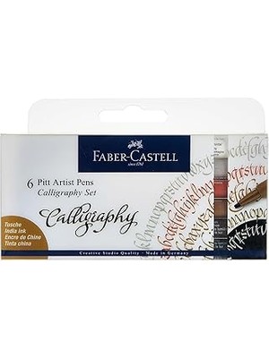 Uravas Store Faber-Castell Pitt Çizim Kalemi Kaligrafi Seti 6’lı