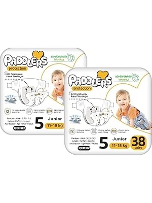 Uravas Store Paddlers Protection Bebek Bezi 5 Numara Junior 76 Adet (11-18 Kg) 2'li Set