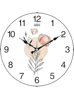 Uravas Store Emores 36 cm Gerçek Cam Sessiz Mekanizma Duvar Saati