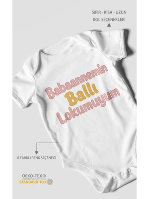 Morivo Kids Babaannemin Ballı Lokumuyum Kısa Kollu Bebek Body %100 Pamuk