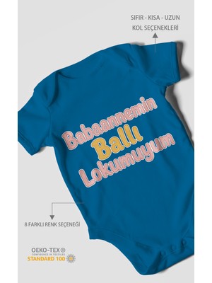 Morivo Kids Babaannemin Ballı Lokumuyum Kısa Kollu Bebek Body %100 Pamuk