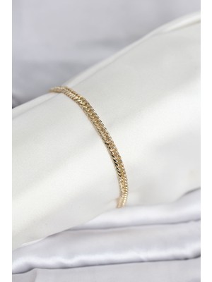 Uravas Store cm 14K Gold Renk Zincir Model Kadın Bileklik