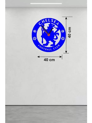 Uravas Store Chelsea Fc Logolu Ahşap Duvar Saati - 40X40 cm Taraftar Hediyesi