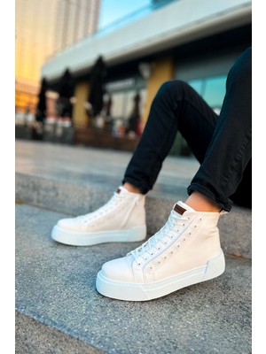 EstoreBox CH167 - Gbt Blazer Erkek Bot Beyaz / Beyaz