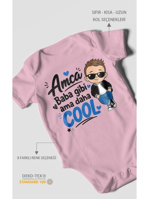 Morivo Kids Amca Temalı Kısa Kollu Bebek Body %100 Pamuk