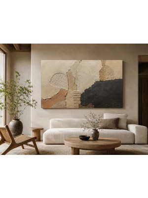 Premium Vitray Ay Işığı Çölü Kanvas Tablo