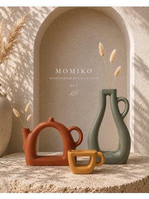 Momiko Tasarım El Yapımı Beton Ark Obje Seti (3’lü,3'renk) | Modern & Bohem Dekoratif Tasarım