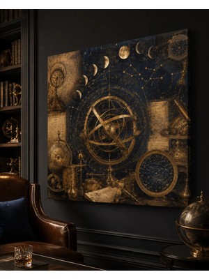 Premium Siyah Altın Spiral Hareket Soyut Kanvas Tablo