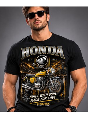 Carismatisort Honda Klasik Motor Motorsiklet Tişört Tshirt