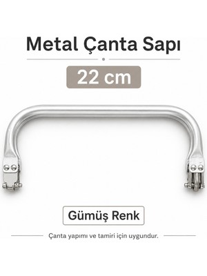 Velanee 22 cm Metal Gizli Burs Çanta Sapı Gümüş Renk