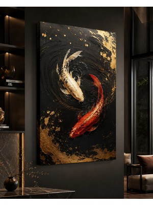 Premium Kızıl Gün Batımı ve Katmanlı Dağlar Kanvas Tablo
