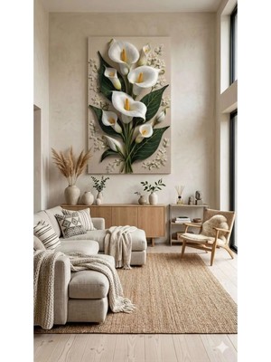 Ftrmalzemecim Premium Mercan ve Adaçayı Katmanları Modern Geometrik Kanvas Tablo