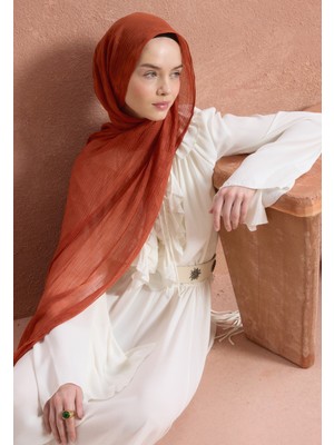Fresh Scarfs Modal Damalı Şal Kiremit