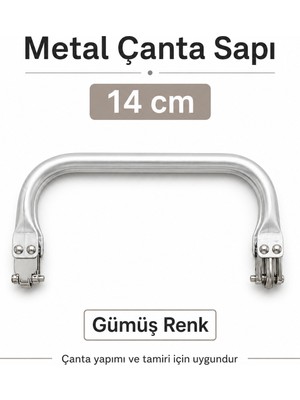 Velanee 14 cm Metal Gizli Burs Çanta Sapı Gümüş Renk