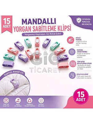 Nomikase 15 Adet Iğnesiz Yorgan Sabitleme Klipsi, Güçlü Mandal