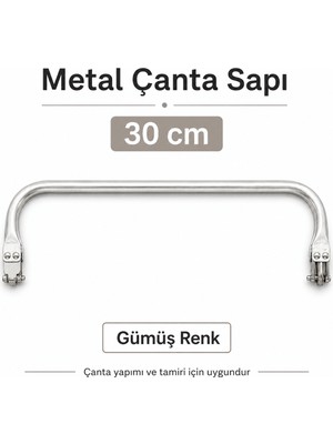 Velanee 30 cm Metal Gizli Burs Çanta Sapı Gümüş Renk