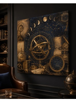 Premium Siyah Altın Spiral Hareket Soyut Kanvas Tablo
