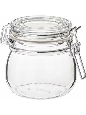 IKEA Korken Kapaklı Kavanoz, 0,5 L (Şeffaf Cam)