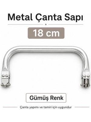Velanee 18 cm Metal Gizli Burs Çanta Sapı Gümüş Renk