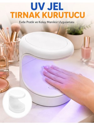 sbodurhome Kalıcı Oje Kurutucu Mini Uv Işınlı Taşınabilir Hızlı ve Pratik Oje Kurutucu Yeni Nesil