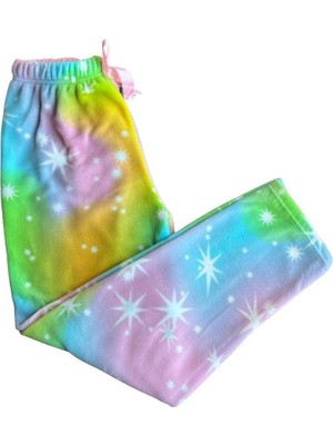 Bebelop Kadın Desenli Yumuşak Polar Kışlık Pijama Eşofman Jogger Tek Alt