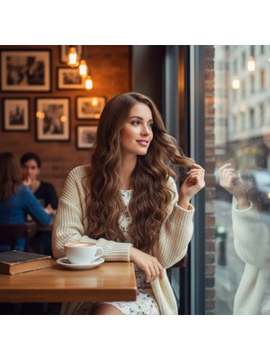 Uravas Store Uzun Su Daası Fiber Sen Peruk / Kumral