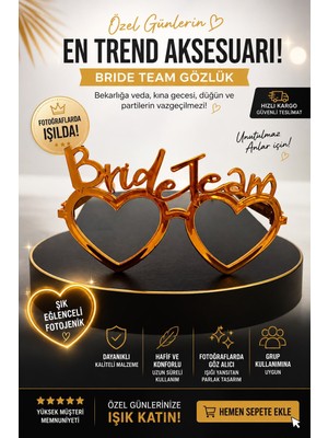 Kuzey Aksesuar Bride Team Parti Gözlüğü Bekarlığa Veda Gelin Adayı Parti Aksesuarı Rose Gold Gümüş Renk (2 Adet)