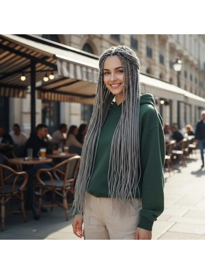 Uravas Store Afrika Örgüsü ve Rasta Için Sen  / Orta Ton Gri