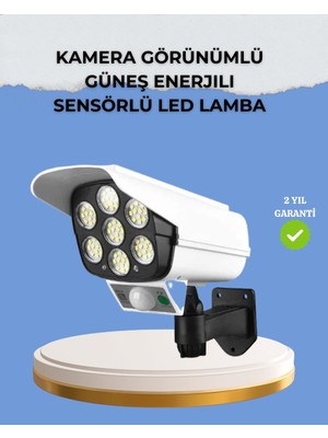 Kamera Görünümlü Solar LED Lamba Hareket Sensörlü Uzaktan Kumandalı Bahçe Du - SPTROT7394-9