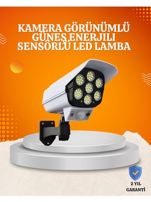 Solar Şarjlı Hareket Sensörlü LED Dış Mekan Lambası Kamera Tasarımlı Güven - SPTROT2898-7
