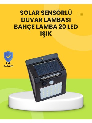 Güneş Paneli ile Şarj Olan 20 LED Dış Mekan Hareket Sensörlü Lamba - SPTROT4412-7927