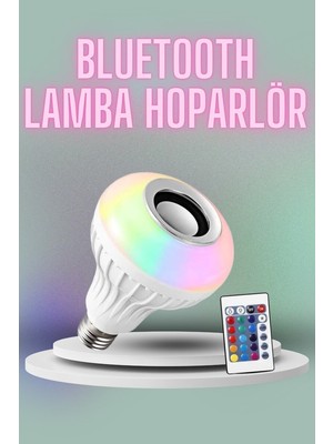 Kumandalı Rgb LED Işık Bluetooth Hoparlör Ses Lambası Renkli Ampul - SPTROT4330-8139