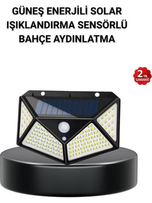 Solar Bahçe Lambası 100 LED Hareket Sensörlü Güneş Enerjili Aydınlatma - SPTROT5836-8961
