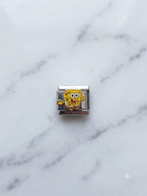  sünger bob figürlü paslanmaz çelik charm