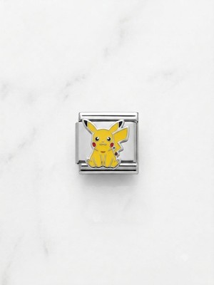  pikachu figürlü paslanmaz çelik charm