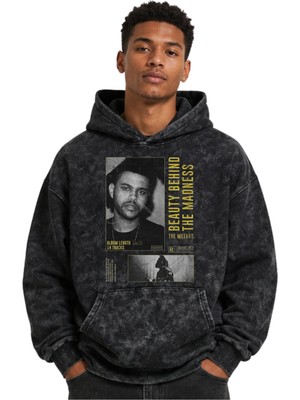 Sevbano The Weeknd Rapper Şarkıcı Baskılı Unisex Oversize Yıkamalı Premium Hoodie Sweatshirt
