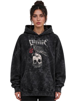 Sevbano Bullet For My Valentine Rock Metal Müzik Grubu Baskılı Unisex Oversize Yıkamalı Premium Hoodie Sweatshirt