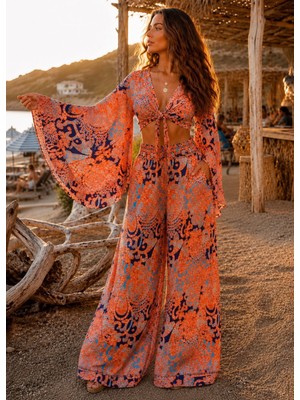 Madame Lucid Ipek Otantik Takım Bolero Bluz Palazzo Pantolon